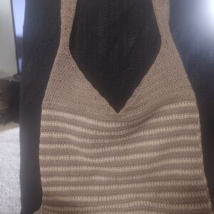 Vintage Kathy Ireland Light/Dark Tan Women's Shoulder Bag